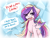 Size: 1280x960 | Tagged: safe, artist:sugarberry, princess cadance, alicorn, pony, alternate hairstyle, ask-cadance, colored wings, colored wingtips, dialogue, floppy ears, implied princess celestia, long hair, offscreen character, solo, speech bubble