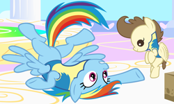 Size: 6000x3600 | Tagged: safe, artist:beavernator, pound cake, rainbow dash, pegasus, pony, vector, wonderbolt trainee uniform