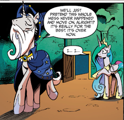 Size: 691x670 | Tagged: safe, artist:andypriceart, idw, princess celestia, star swirl the bearded, alicorn, pony, spoiler:comic, spoiler:comic20, cropped, panel