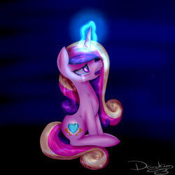 Size: 1024x1024 | Tagged: safe, artist:rubyblossomva, princess cadance, alicorn, pony, crying, sad, solo