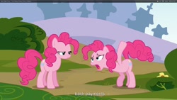 Size: 1920x1080 | Tagged: safe, screencap, pinkie pie, earth pony, pony, too many pinkie pies, clone, pinkie clone, youtube caption