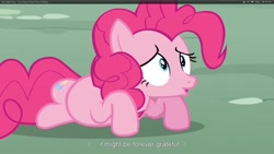 Size: 1920x1080 | Tagged: safe, screencap, pinkie pie, earth pony, pony, too many pinkie pies, female, mare, pink coat, pink mane, youtube caption