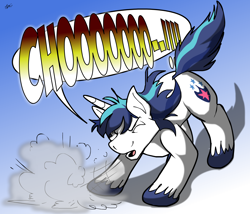 Size: 1870x1600 | Tagged: safe, artist:patripony, shining armor, pony, unicorn, eyes closed, fetish, male, simple background, sneeze cloud, sneezing, sneezing fetish, solo