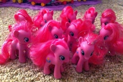 Size: 648x435 | Tagged: safe, pinkie pie, too many pinkie pies, army, brushable, fun fun fun, irl, official, photo, toy