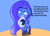 Size: 2100x1500 | Tagged: safe, artist:purpleblackkiwi, princess luna, alicorn, pony, blue background, cheek fluff, colored pupils, cute, dialogue, ear fluff, filly, floppy ears, lidded eyes, lunabetes, mouth hold, pillow, shadow, simple background, solo, tired, woona, younger