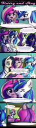 Size: 865x3000 | Tagged: safe, artist:aschenstern, princess cadance, princess celestia, princess flurry heart, princess luna, shining armor, alicorn, pegasus, pony, unicorn, comic:flurry and stag, comic, diamond rose