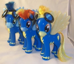 Size: 1029x883 | Tagged: safe, artist:gryphyn-bloodheart, rainbow dash, soarin', spitfire, surprise, custom, fashion style, irl, photo, toy, wonderbolts, wonderbolts uniform