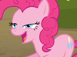 Size: 462x341 | Tagged: safe, screencap, pinkie pie, earth pony, pony, too many pinkie pies, out of context, solo, sweat