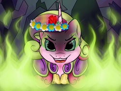 Size: 4000x3000 | Tagged: safe, artist:chibiteff, princess cadance, queen chrysalis, alicorn, changeling, changeling queen, pony, a canterlot wedding, disguise, disguised changeling, evil, fake cadance, solo