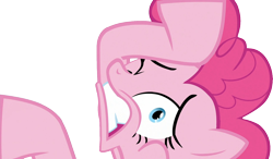 Size: 1854x1080 | Tagged: safe, pinkie pie, earth pony, pony, female, mare, one eye closed, pink coat, pink mane, simple background, solo, transparent background