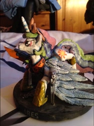 Size: 768x1024 | Tagged: safe, princess celestia, alicorn, pony, crossover, custom, optimus prime, sculpture, transformers