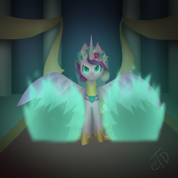 Size: 1024x1024 | Tagged: safe, artist:etdrawer, princess cadance, queen chrysalis, alicorn, changeling, changeling queen, pony, a canterlot wedding, disguise, disguised changeling, fake cadance, solo