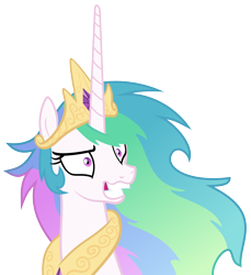 Size: 5500x6000 | Tagged: safe, artist:magister39, princess celestia, alicorn, pony, absurd resolution, female, grin, insanity, mare, messy mane, simple background, smiling, snaplestia, solo, transparent background, vector, wide eyes