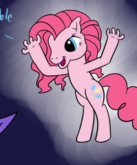 Size: 199x239 | Tagged: safe, pinkie pie, earth pony, pony, g3, fingers, g4 to g3, generation leap, hand, nightmare fuel, pinkie blind