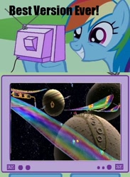 Size: 511x700 | Tagged: safe, rainbow dash, pegasus, pony, awesome, epic, exploitable meme, gamerdash, mario kart, meme, moon, rainbow road, space, super mario bros., tv meme