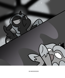Size: 666x800 | Tagged: safe, artist:egophiliac, nightmare moon, princess luna, alicorn, pony, dark woona, filly, food, grayscale, jam, magic, monochrome, moonstuck, nightmare woon, woona, woonoggles, younger