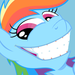 Size: 852x852 | Tagged: safe, rainbow dash, pegasus, pony, faic, grin, smeel, smiling