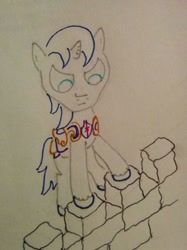 Size: 500x667 | Tagged: safe, artist:majorfresh, shining armor, pony, unicorn, horn, male, solo, stallion, traditional art, white coat