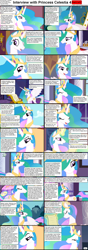 Size: 1282x3661 | Tagged: safe, princess celestia, alicorn, pony, comic:celestia's servant interview, caption, comic, cs captions, female, interview, mare, solo