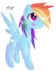 Size: 742x935 | Tagged: safe, artist:strangemoose, rainbow dash, pegasus, pony, simple background, solo, white background