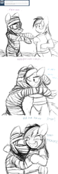 Size: 1280x3798 | Tagged: safe, artist:gordonfreeguy, bandage pony, rainbow dash, pegasus, pony, ask, bandydash, hug, tumblr