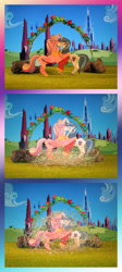 Size: 1304x2909 | Tagged: safe, artist:malte279, princess cadance, shining armor, alicorn, pony, unicorn, crystal empire, female, love, magic, male, origami, shiningcadance, shipping, straight