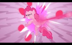 Size: 1024x640 | Tagged: safe, edit, edited screencap, screencap, pinkie pie, earth pony, pony, too many pinkie pies, caption, imminent death, youtube caption