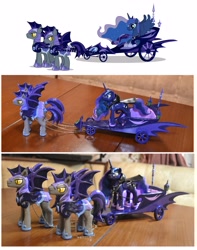 Size: 3560x4520 | Tagged: safe, artist:ilonadi, princess luna, bat pony, pony, absurd resolution, carriage, cloak, clothes, craft, night guard, sculpture, traditional art