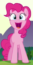 Size: 183x358 | Tagged: safe, screencap, pinkie pie, earth pony, pony, too many pinkie pies, cropped, solo