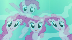 Size: 960x540 | Tagged: safe, screencap, pinkie pie, earth pony, pony, too many pinkie pies, clone, clones, multeity, pinkie clone, reflection, too much pink energy is dangerous