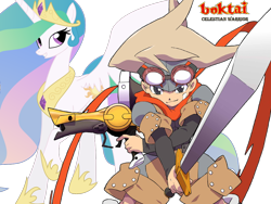 Size: 1024x768 | Tagged: safe, princess celestia, alicorn, pony, boktai, crossover, django, female