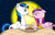 Size: 3812x2430 | Tagged: safe, artist:bakumaru01, princess cadance, shining armor, alicorn, pony, unicorn, blushing, disney, eating, female, food, full moon, husband and wife, lady and the tramp, looking at each other, male, meat, meatballs, moon, pasta, ponies eating meat, shiningcadance, shipping, smiling, spaghetti, spaghetti scene, straight, table