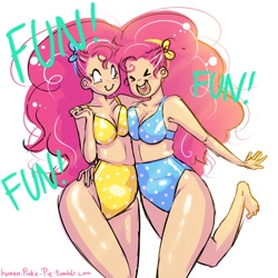 Size: 1000x1000 | Tagged: safe, pinkie pie, 30 minute art challenge, bikini, breasts, clothes, humanized, swimsuit