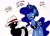 Size: 1455x1056 | Tagged: safe, artist:newyorkx3, princess luna, oc, oc:tommy junior, alicorn, pony, duo, offscreen character, traditional art