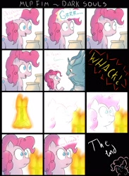 Size: 1900x2600 | Tagged: safe, artist:mrfizzyu, pinkie pie, earth pony, pony, comic, crossover, dark souls