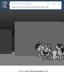 Size: 666x800 | Tagged: safe, artist:egophiliac, princess luna, oc, oc:frolicsome meadowlark, oc:sunshine smiles (egophiliac), bat pony, pony, cartographer's cap, colossal cave adventure, eyepatch, filly, grayscale, hat, monochrome, moonstuck, woona, younger