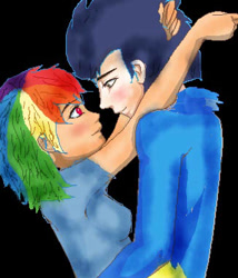 Size: 326x381 | Tagged: safe, artist:amanecer-dawn, rainbow dash, soarin', female, humanized, male, shipping, soarindash, straight