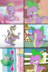 Size: 1000x1500 | Tagged: safe, edit, edited screencap, screencap, shining armor, spike, dragon, my little pony: the movie, secret of my excess, baby spike, cupcake, evolution, food, guardians of harmony, hasbro, male, puffer fish, sapphire, sapphire cupcake, scroll, species swap, spike the pufferfish, spikezilla, toy