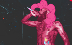 Size: 640x400 | Tagged: safe, pinkie pie, earth pony, pony, death grips, kind-of humanized, mc ride, photo shoop, photo shop, smoke weed erryday, weird