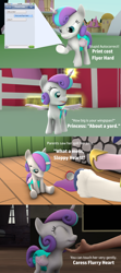 Size: 1920x4320 | Tagged: safe, artist:red4567, princess cadance, princess flurry heart, shining armor, alicorn, pony, unicorn, 3d, absurd resolution, autocorrect, baby, baby pony, caress, chin scratch, diaper, hoof pointing, juice, mess, offscreen character, phone, princess punny heart, scolding, source filmmaker, spill, spilled drink