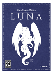 Size: 714x1000 | Tagged: safe, artist:midnightsix3, princess luna, alicorn, pony, box art, parody, silhouette, solo, the alicorn scrolls: skyrim, the elder scrolls