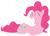 Size: 900x646 | Tagged: safe, artist:ced75, pinkie pie, earth pony, pony, eyes closed, prone, simple background, smiling