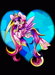 Size: 2487x3377 | Tagged: safe, artist:reiga92, princess cadance, alicorn, pony, crown, female, horn, mare, multicolored mane, solo