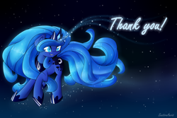 Size: 3000x2000 | Tagged: safe, artist:sentireaeris, princess luna, alicorn, pony, dream, glowing mane, solo, stars