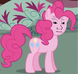 Size: 584x555 | Tagged: safe, edit, pinkie pie, earth pony, pony, feels, female, mare, pink coat, pink mane, solo