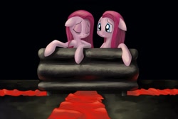 Size: 1789x1200 | Tagged: safe, artist:postscripting, artist:psescape, pinkie pie, earth pony, pony, bath, pinkamena diane pie, sad