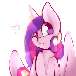 Size: 2000x2000 | Tagged: safe, artist:darkreimbow97, princess cadance, alicorn, pony, heart, simple background, solo