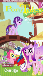 Size: 998x1752 | Tagged: artist needed, safe, edit, pinkie pie, princess cadance, shining armor, spike, starlight glimmer, alicorn, dragon, earth pony, pony, unicorn, series:pony tales, parody, veggietales, vhs