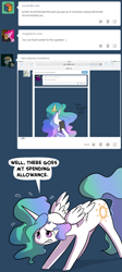 Size: 700x1562 | Tagged: safe, artist:fauxsquared, princess celestia, alicorn, pony, ask, solo, tumblr, tumblr:it's always sunny in canterlot