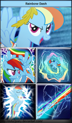 Size: 260x442 | Tagged: safe, rainbow dash, pegasus, pony, clothes, dress, electricity, element of loyalty, gala dress